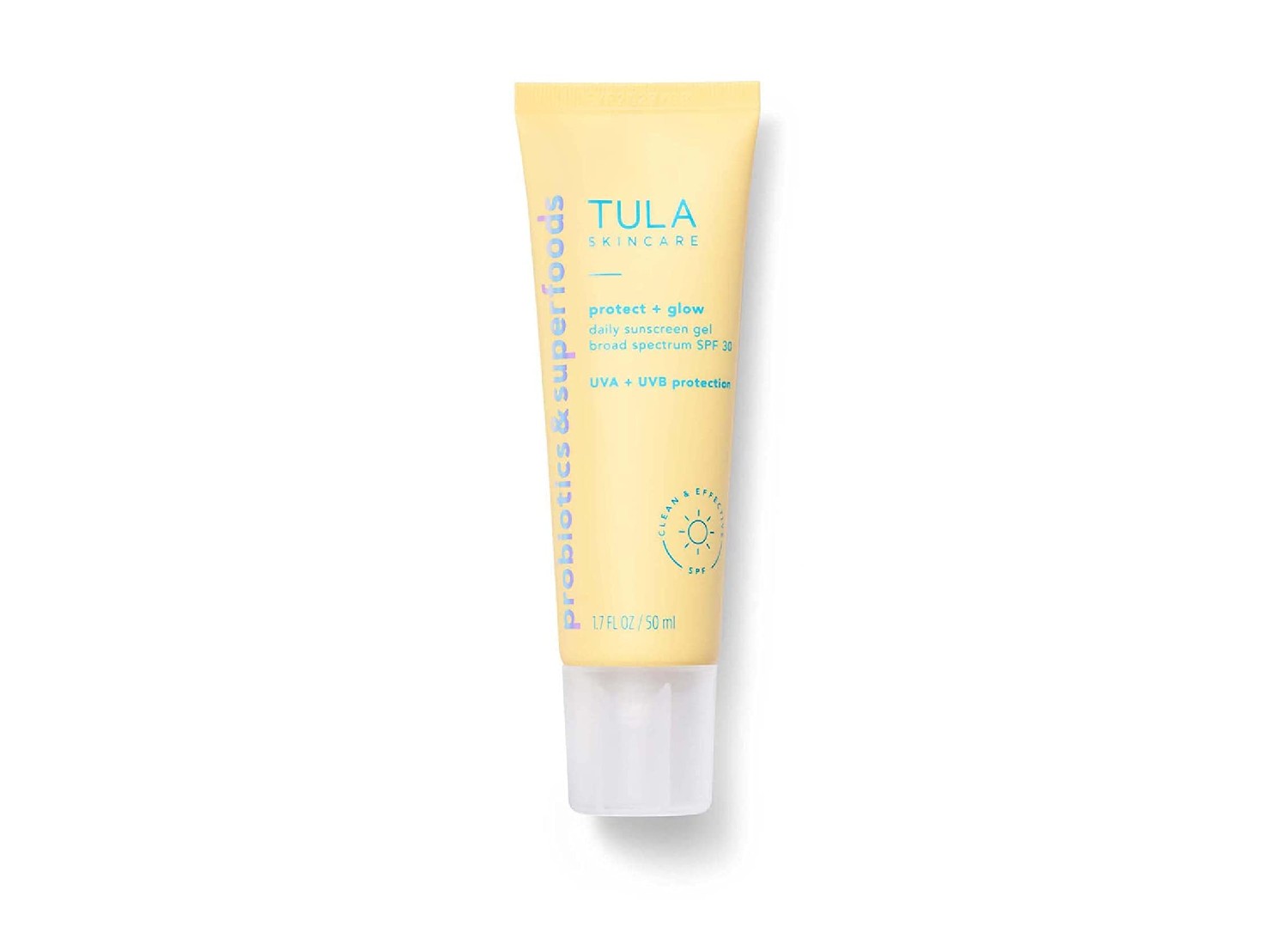 A bottle of TULA skincare gel