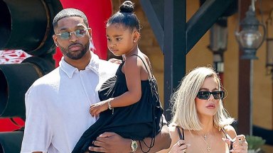 Tristan Thompson, Khloe Kardashian and True Thompson June 18, 2022