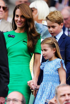 Catherine Princess of Wales, Prince George and Princess Charlotte in the Royal Box on Centre Court
Wimbledon Tennis Championships, Day 14, The All England Lawn Tennis and Croquet Club, London, UK - 16 Jul 2023