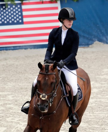 Jennifer Gates competes in the Global Champions Tour, an annual equestrian series held around the world in Miami Beach, Florida.  Gates is the daughter of business mogul Bill Gates Global Championship Tour Equestrian, Miami Beach, USA - April 20, 2019.