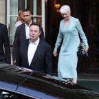 *EXCLUSIVE* Elon Musk and his relatives leave their hotel to go to the National Library in Paris