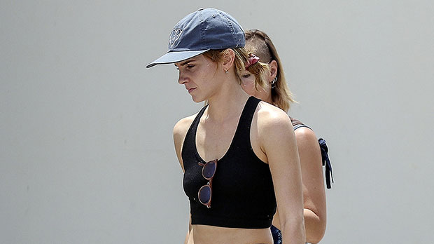 Emma Watson Rocks Crop Top & Bike Shorts While Playing Pickleball In Ibiza