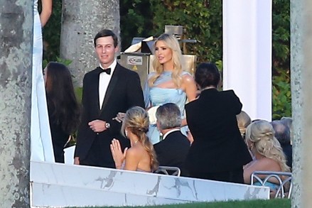 Palm Beach, CA  - Ivanka Trump could be seen holding Tiffany Trump's wedding dress her during her wedding to Michael Boulos in Palm Beach.Pictured: Ivanka Trump, Jared KushnerBACKGRID USA 12 NOVEMBER 2022 USA: +1 310 798 9111 / usasales@backgrid.comUK: +44 208 344 2007 / uksales@backgrid.com*UK Clients - Pictures Containing ChildrenPlease Pixelate Face Prior To Publication*
