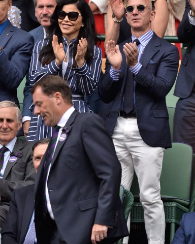 CEO and president of Amazon Jeff Bezos and Lauren Sanchez arrive to watch the mens singles finals on centre court tennis on Day 13 of the Wimbledon Tennis Championships 2019 held at the All England Lawn Tennis and Croquet Club.
Wimbledon Tennis Championships, Day 13, The All England Lawn Tennis and Croquet Club, London, UK - 14 Jul 2019
