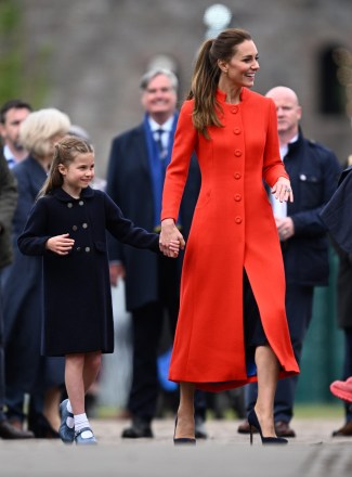 Catherine Duchess of Cambridge and Princess Charlotte
Duke and Duchess of Cambridge visit Cardiff Castle, UK - 04 Jun 2022
The Duke and Duchess of Cambridge will visit Cardiff Castle on Saturday, 4th June to meet 
performers and crew involved in the special Platinum Jubilee Celebration Concert taking 
place in the castle grounds later that afternoon. During their visit, The Duke and Duchess 
will view rehearsals and meet some of the acts taking part in the celebrations, including 
Bonnie Tyler and Owain Wynn Evans, West End performers, Rubicon Dance Company and 
the Wales Youth Choir for Good.