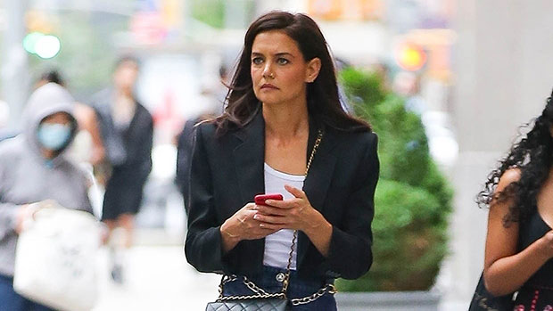 Katie Holmes Wore a $200 Mango Blazer With a $4,000 Louis Vuitton Bag