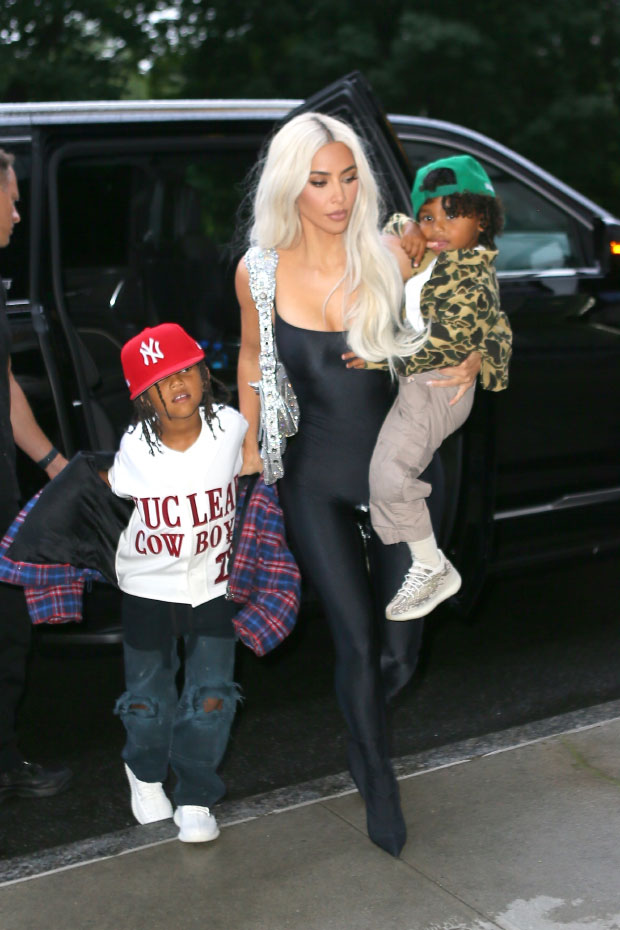 Kim Kardashian Rocks Adidas Yeezy Slides & Skims Top at Daughter North  West's Basketball Game