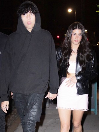 Landon Barker holds hands with rumored new girlfriend, TikTok star Charli D'Amelio as they leave Machine Dun Kelly's Madison Square Garden afterparty at Catch Steakhouse in New York. The rumored couple were joined by Charli's older sister and fellow TikTok star Dixie.  Landon's father, Travis Barker was rushed to hospital in LA for an unknown illness.Pictured: Landon Barker,Charli D'AmelioRef: SPL5322685 290622 NON-EXCLUSIVEPicture by: WavyPeter / SplashNews.comSplash News and PicturesUSA: +1 310-525-5808London: +44 (0)20 8126 1009Berlin: +49 175 3764 166photodesk@splashnews.comWorld Rights