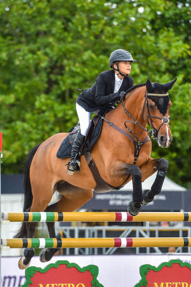 Mary-Kate Olsen Is Seen Competing During Paris Horse Jumping