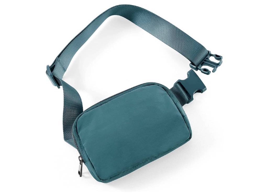 Monochromatic teal adjustable fanny pack bag