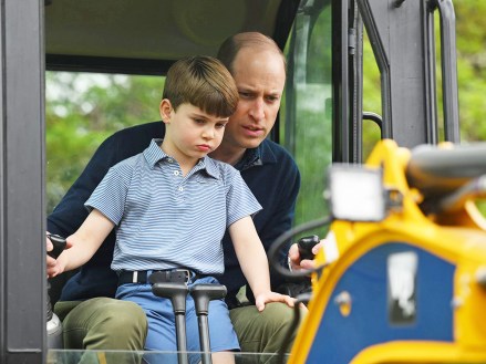 Britain's Prince William, Prince of Wales is helped by Britain's Prince Louis (L) as he uses an excavator while taking part in the Big Help Out, during a visit to the 3rd Upton Scouts Hut in Slough, west of London on May 8, 2023, where the family joined volunteers helping to renovate and improve the building. - People across Britain were on Monday asked to do their duty as the celebrations for King Charles III's coronation drew to a close with a massive volunteering drive.
The Big Help Out, 3rd Upton Scouts Hut, Slough, UK - 08 May 2023