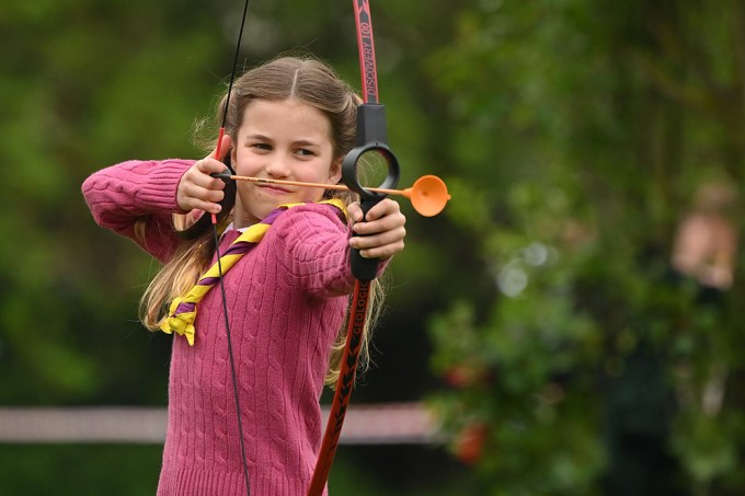 Princess Charlotte plays archery