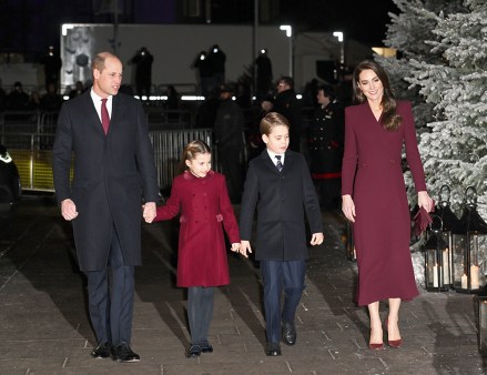 Members Of The Royal Family Attend 'Together At Christmas' Carol Service At Westminster AbbeyPictured: William,Prince of Wales,Charlotte,Princess of Wales,George,CatherineRef: SPL5510116 151222 NON-EXCLUSIVEPicture by: Zak Hussein / SplashNews.comSplash News and PicturesUSA: +1 310-525-5808London: +44 (0)20 8126 1009Berlin: +49 175 3764 166photodesk@splashnews.comWorld Rights