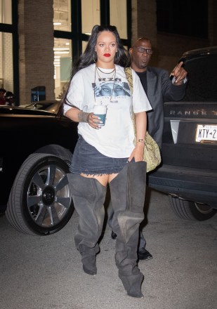 Rihanna and ASAP Rocky step out for dinner in New York City.ASAP was wearing some ¬£865 adidas x Gucci men's leather clogs.Rihanna was wearing a vintage Rza 'Birth Of A Prince' white t-shirt.Pictured: RihannaRef: SPL5332371 130822 NON-EXCLUSIVEPicture by: WavyPeter / SplashNews.comSplash News and PicturesUSA: +1 310-525-5808London: +44 (0)20 8126 1009Berlin: +49 175 3764 166photodesk@splashnews.comWorld Rights