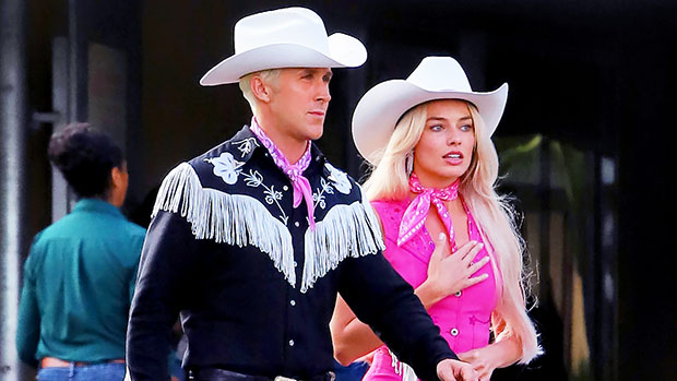 Ryan Gosling Margot Robbie s Matching Cowboy Hats On Barbie Movie