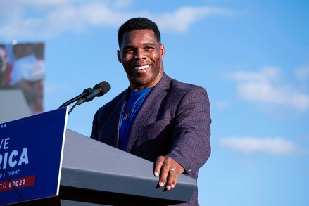 Senate candidate Herschel Walker speaks during former President Donald Trump's Save America rally in Perry, Ga. Senate Minority Leader Mitch McConnell on Wednesday, Oct. 27, endorsed Herschel Walker's Republican primary bid for a Senate seat in Georgia
Election 2022 Senate Georgia, Perry, United States - 25 Sep 2021