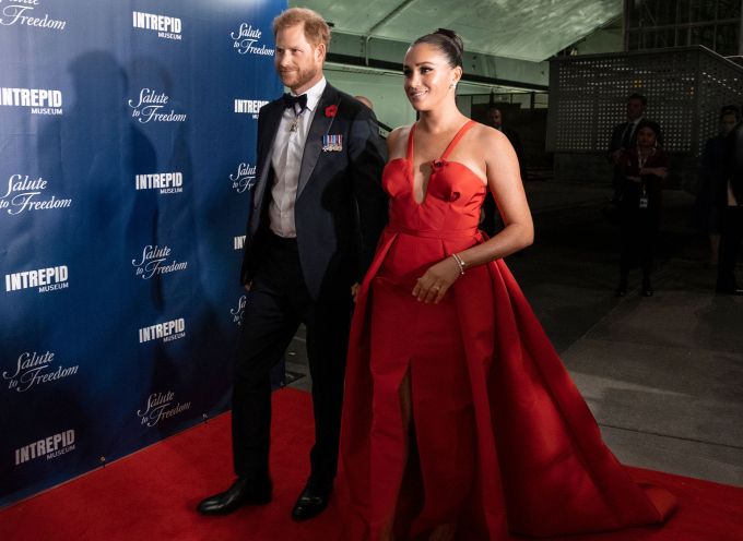 Megan Markle In A Red Gown