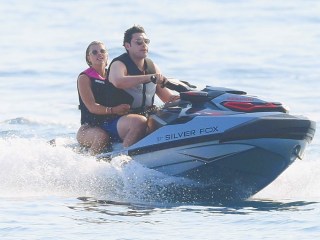 Sofia Richie and Elliot Grainge seen jet-skiing near Cannes. 13 Jul 2022 Pictured: Sofia Richie and Elliot Grainge. Photo credit: Spread Pictures / MEGA TheMegaAgency.com +1 888 505 6342 (Mega Agency TagID: MEGA877596_010.jpg) [Photo via Mega Agency]