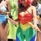 Cardi B gives out Mocha Whipshots at the Pride Parade
