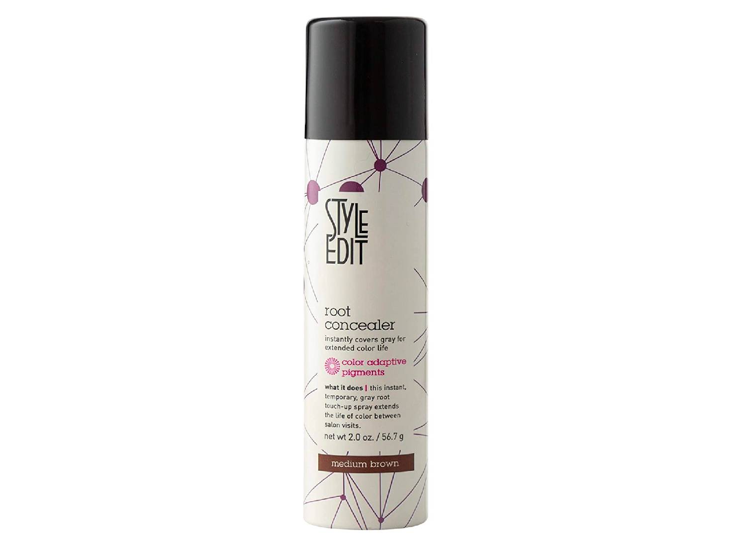 A can of the STYLE EDIT's medium brown root touch up spray