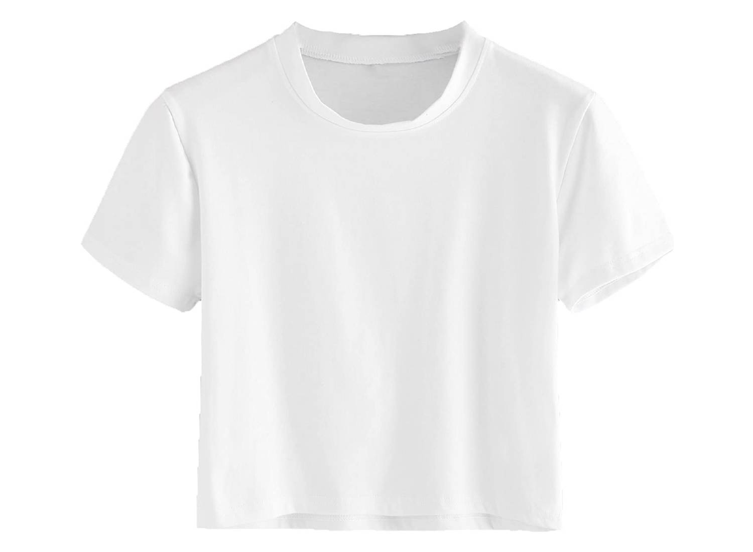 White crewneck cropped top t-shirt