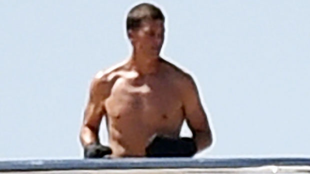 Tom Brady soaks up sun on yacht in St Tropez and gives son boxing