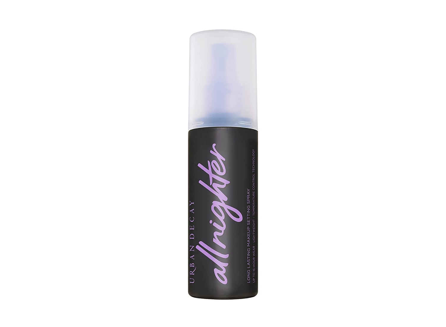 An Urban Decay Setting Spray bottle on a white background