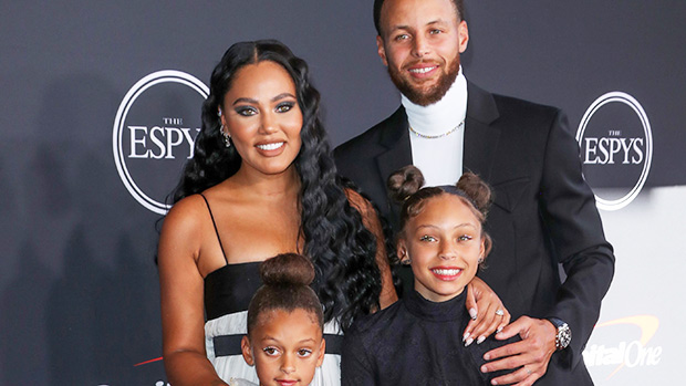 Ayesha & Steph Curry Coordinate With Daughters Riley, 10, & Ryan, 7, On ESPYS Red Carpet