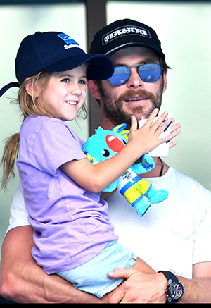 Chris Hemsworth Shares Photo of Daughter on Thor Set