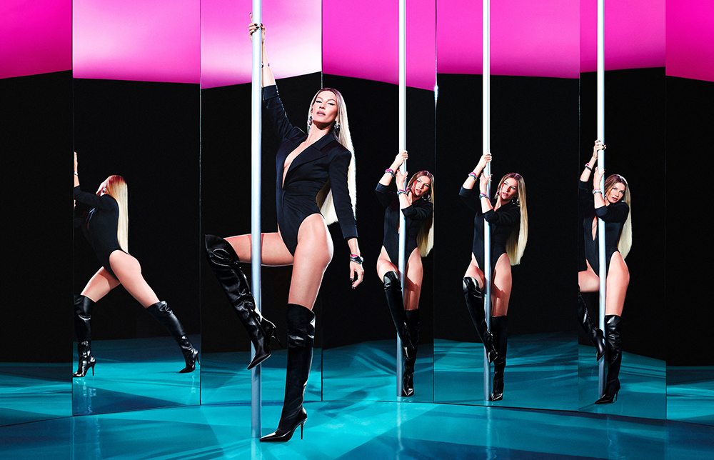 Supermodel Gisele Bundchen teases sultry pole dancing moves in knee high boots for Arezzo footwear campaign.