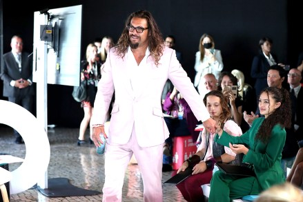 RESTRICTED TO EDITORIAL USEMandatory Credit: Photo by Pedro Fiuza/NurPhoto/Shutterstock (13005826y)US actor and ocean activist Jason Momoa with his two children Nakoa-Wolf Momoa and Lola Momoa (R ) during the United Nations Oceans Conference in Lisbon, Portugal, on June 27, 2022.2022 United Nations Oceans Conference in Lisbon, Portugal - 27 Jun 2022