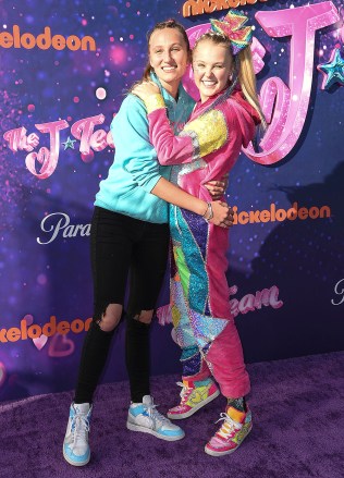 Kylie Prew, left, and JoJo Siwa arrive at the drive-in premiere of JoJo Siwa's "The J Team", at the Rose Bowl in Pasadena, Calif
JoJo Siwa's "The J Team" Drive-In Premiere, Pasadena, United States - 03 Sep 2021