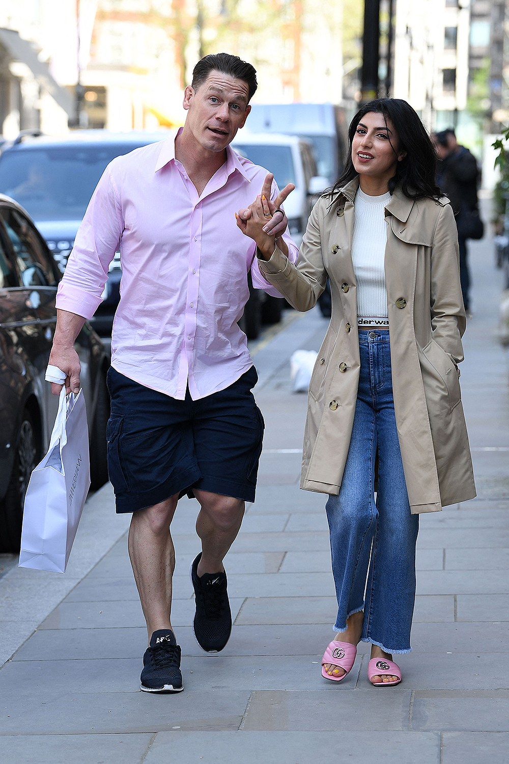 John Cena & Shay Shariatzadeh enjoy a stroll in London's Mayfair