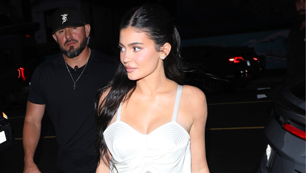 Kylie Jenner Rocks Plunging White Dress For Night Out With Kim & Khloe Kardashian