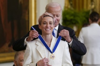 President Joe Biden awards the nation's highest civilian honor, the Presidential Medal of Freedom, to Megan Rapinoe at the White House in Washington
Biden Medal of Freedom, Washington, United States - 07 Jul 2022