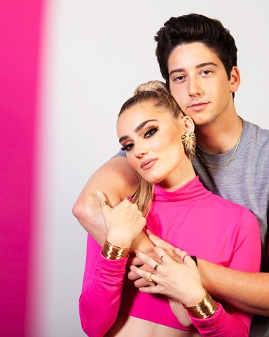 Milo Manheim and Meg Donnelly visit HollywoodLife for a portrait studio session while promoting 'Zombies 3.'