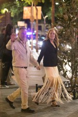 Barack Obama, Bruce Springsteen and Steven Spielberg with their wives seen out for dinner in Barcelona together. 27 Apr 2023 Pictured: Obama, Springsteen and Spielberg. Photo credit: Emilio Utrabo / MEGA TheMegaAgency.com +1 888 505 6342 (Mega Agency TagID: MEGA974101_002.jpg) [Photo via Mega Agency]