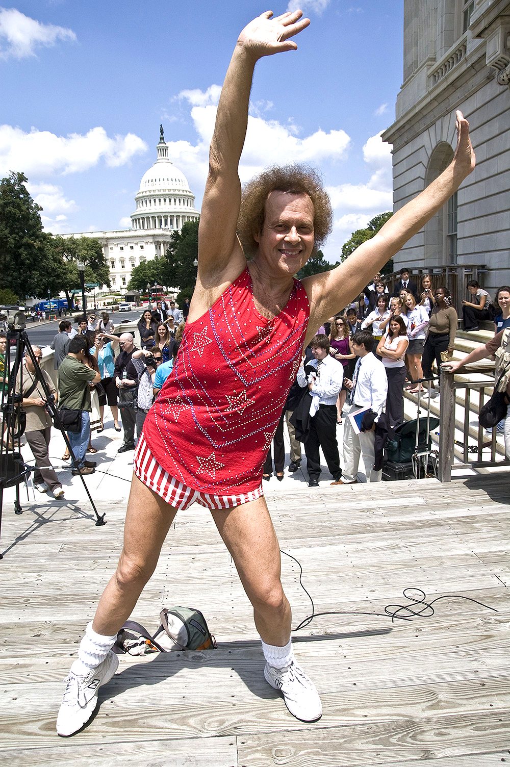 Exercise Guru, Richard Simmons promoting programmes to fight obesity, Washington DC, America - 24 Jul 2008