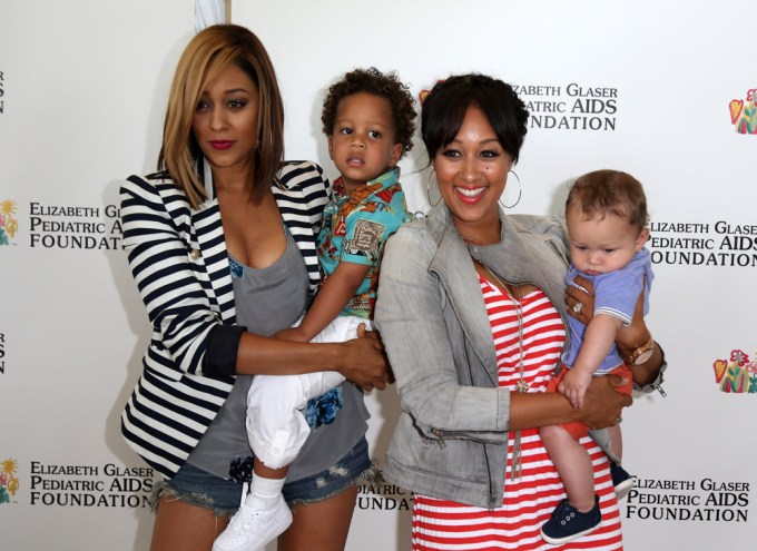 Tia Mowry and Tamera Mowry are all smiles at a philanthropic fundraiser