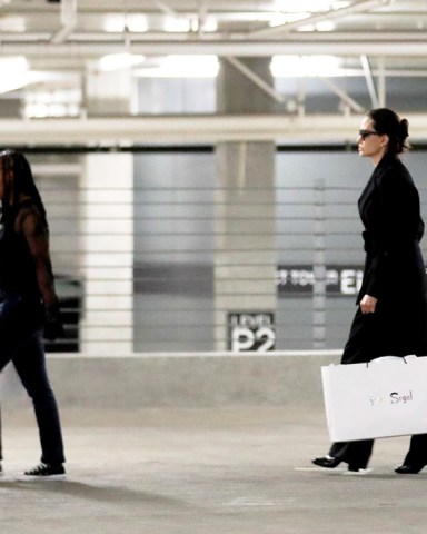 West Hollywood, CA  - *EXCLUSIVE*  - Actress Angelina Jolie was spotted doing some early Holiday shopping with her daughter Zahara Jolie-Pitt at Fred Segal in West Hollywood. The girls were dressed in all-black looks and made their way back to their ride with hands full of shopping bags!Pictured: Angelina JolieBACKGRID USA 23 NOVEMBER 2022 BYLINE MUST READ: BACKGRIDUSA: +1 310 798 9111 / usasales@backgrid.comUK: +44 208 344 2007 / uksales@backgrid.com*UK Clients - Pictures Containing ChildrenPlease Pixelate Face Prior To Publication*