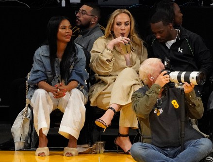 Adele along with boyfriend Rich Paul and actress Nia Long are seen at Game 3 of the NBA Playoffs between the Los Angeles Lakers and The Golden State Warriors at Crypto.com Arena in Los Angeles, CaPictured: Nia Long,Adele,Rich PaulRef: SPL6426695 060523 NON-EXCLUSIVEPicture by: London Entertainment / SplashNews.comSplash News and PicturesUSA: +1 310-525-5808London: +44 (0)20 8126 1009Berlin: +49 175 3764 166photodesk@splashnews.comWorld Rights