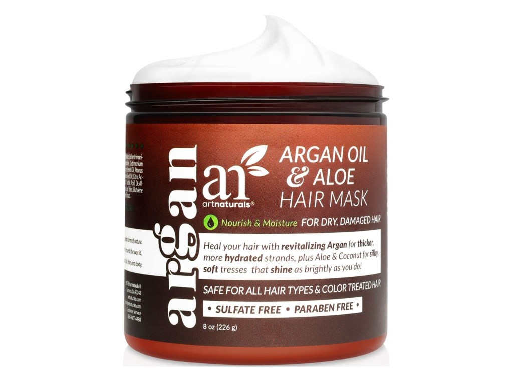 An open container of artnaturals hair mask.