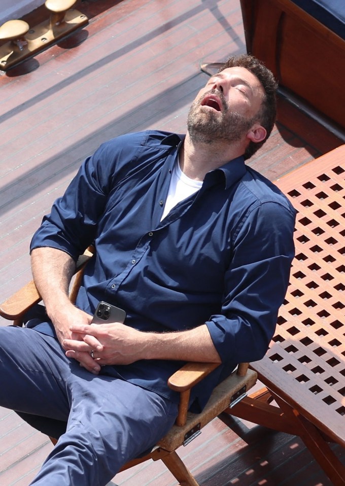 Ben Affleck Sleeps On A Boat Cruise
