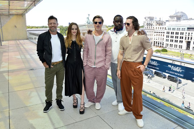 Brad Pitt Poses With Director & Co-Stars