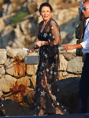 Catherine Zeta-Jones wears black lace outfit to Wednesday reunion
