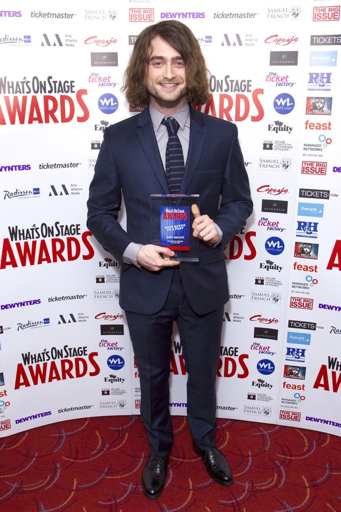 Daniel Radcliffe At The 2014 WhatsOnStage Awards
