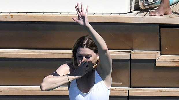 Ellen Pompeo, 52, Jumps Off Boat In White Swimsuit: Photo