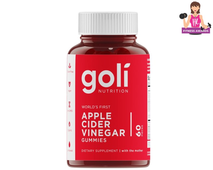 Best Gummies – Goli Nutrition Apple Cider Vinegar Gummies, $19, goli.com