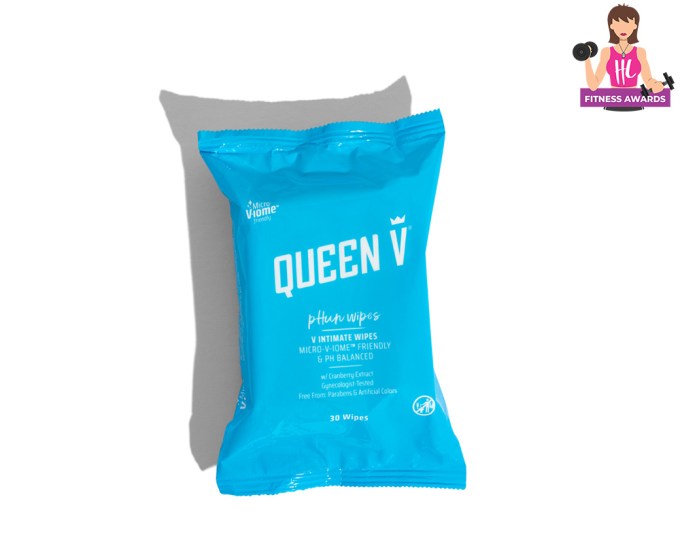 Best Gym Bag Essentials – Queen V pHun Wipes, $5.59, QueenVLife.com