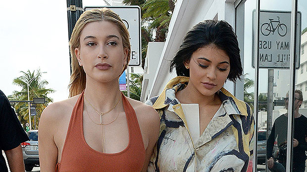 Hailey Bieber tries on Kylie Jenner's new blush to get 'icy summer skin': video